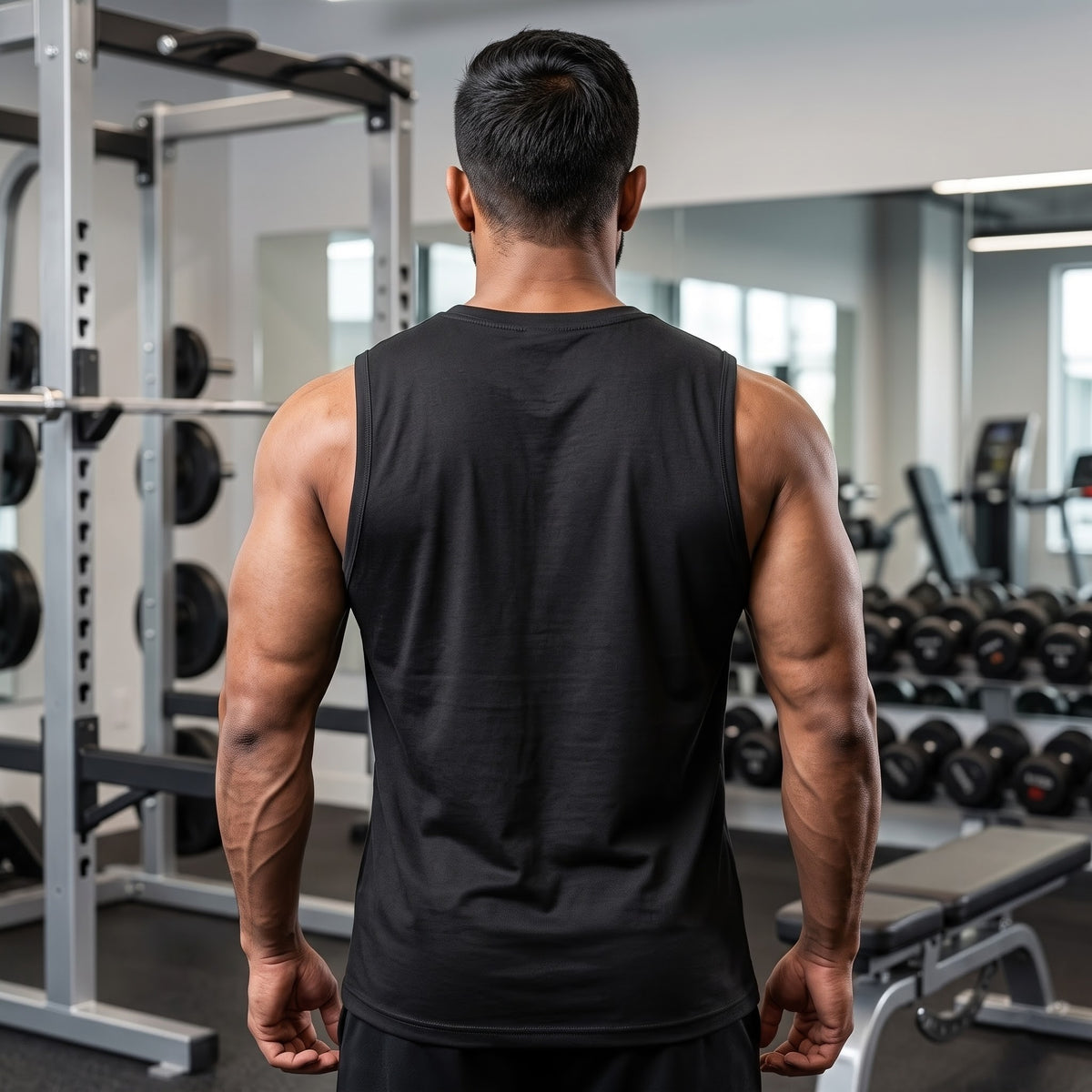 FORGED BY IRON Sleeveless T-Shirt for Men - Black