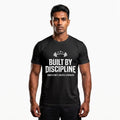 BUILT BY DISCIPLINE Regular Fit Gym T-Shirt for Men - Black