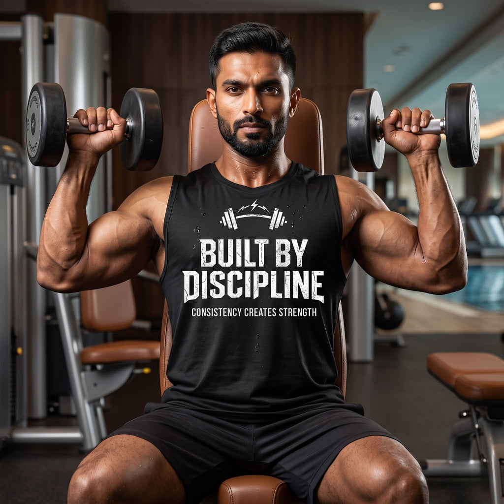 BUILD BY DISCIPLINE Sleeveless T-Shirt for Men - Black