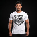 BUILD TO IMPROVE Regular Fit Gym T-Shirt for Men - White