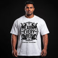 EARN EVERY REP Oversized Gym T-Shirt for Men - White