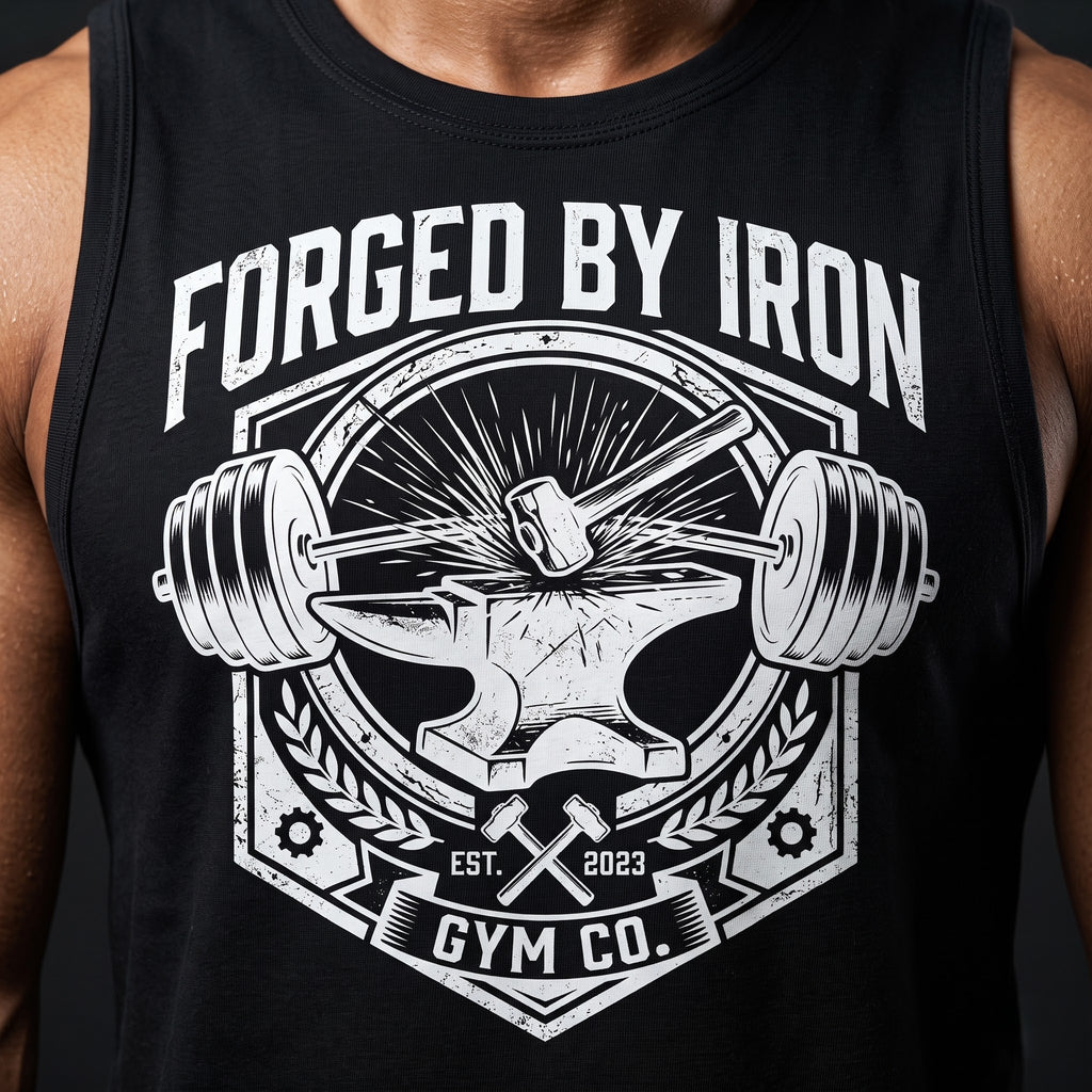 FORGED BY IRON Sleeveless T-Shirt for Men - Black