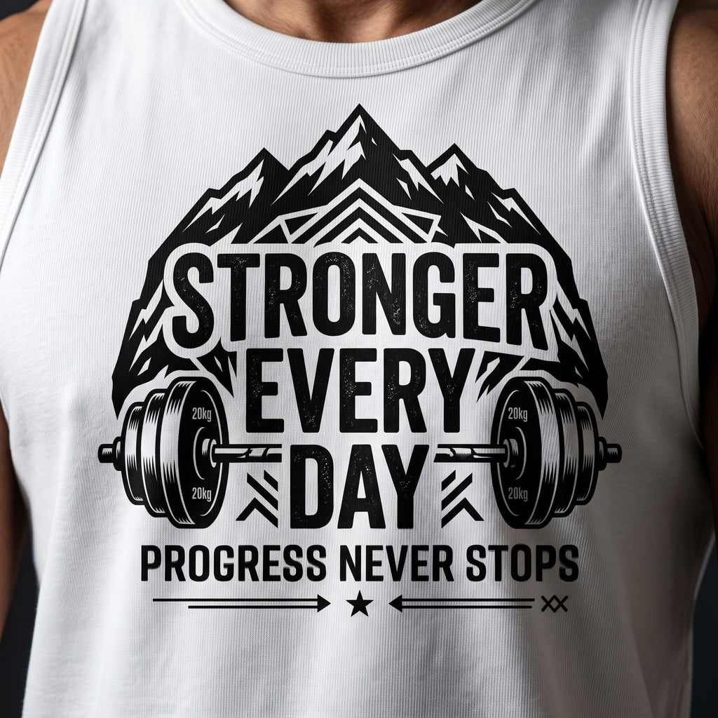 STRONGER EVERY DAY Sleeveless T-Shirt for Men - White