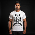 NO EASY REPS Regular Fit Gym T-Shirt for Men - White