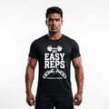 NO EASY REPS Regular Fit Gym T-Shirt for Men - Black