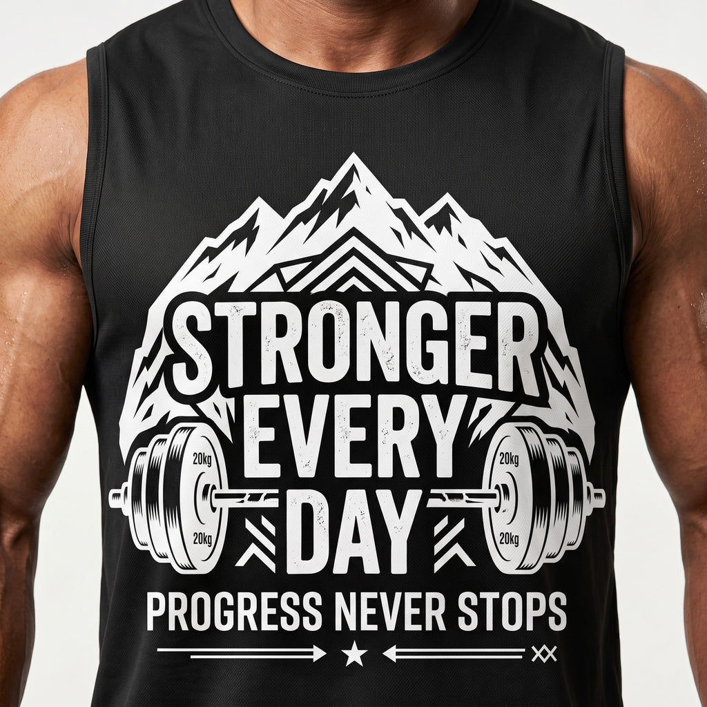 STRONGER EVERY DAY Sleeveless T-Shirt for Men - Black