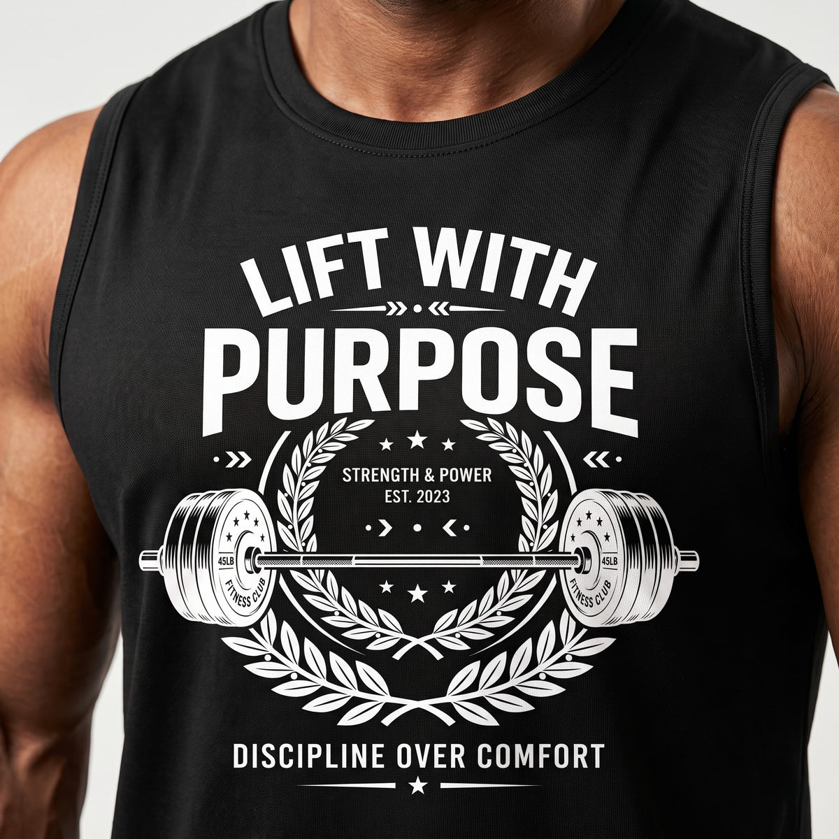 LIFT WITH PURPOSE Sleeveless T-Shirt for Men - Black