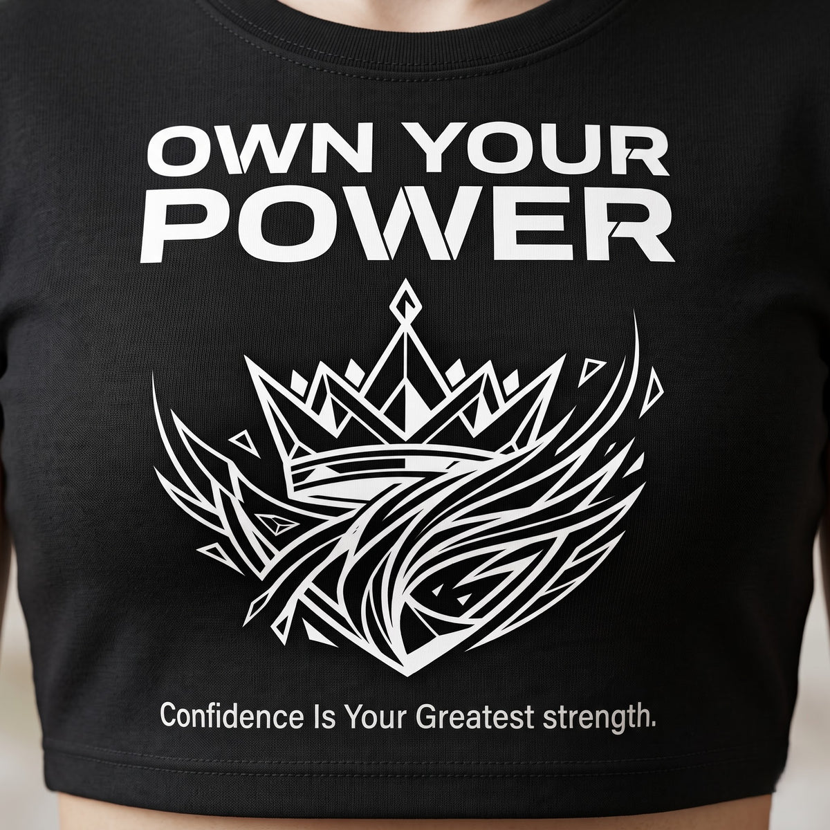 OWN YOUR POWER Women's Crop Top - Black