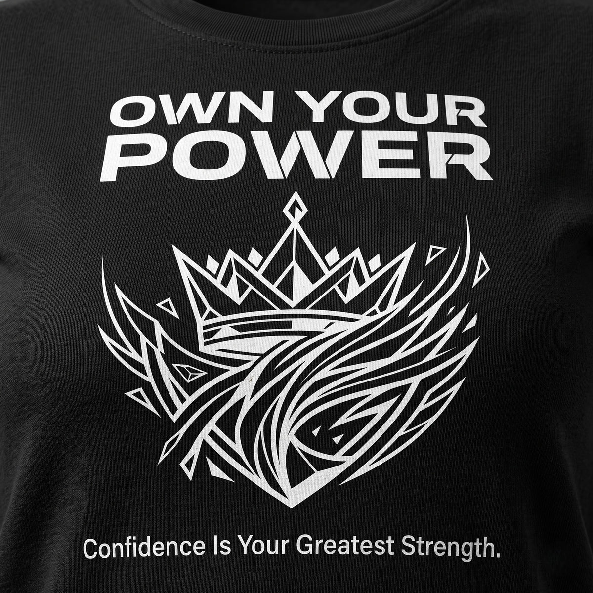 OWN YOUR POWER Women's Gym T-Shirt - Black