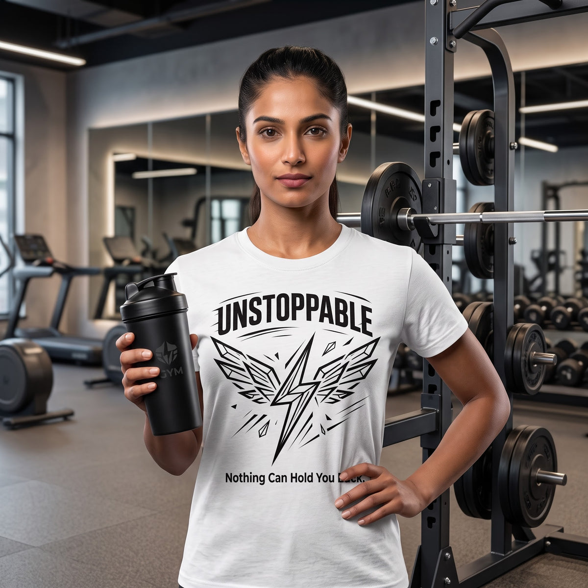 UNSTOPPABLE Women's Gym T-Shirt - White