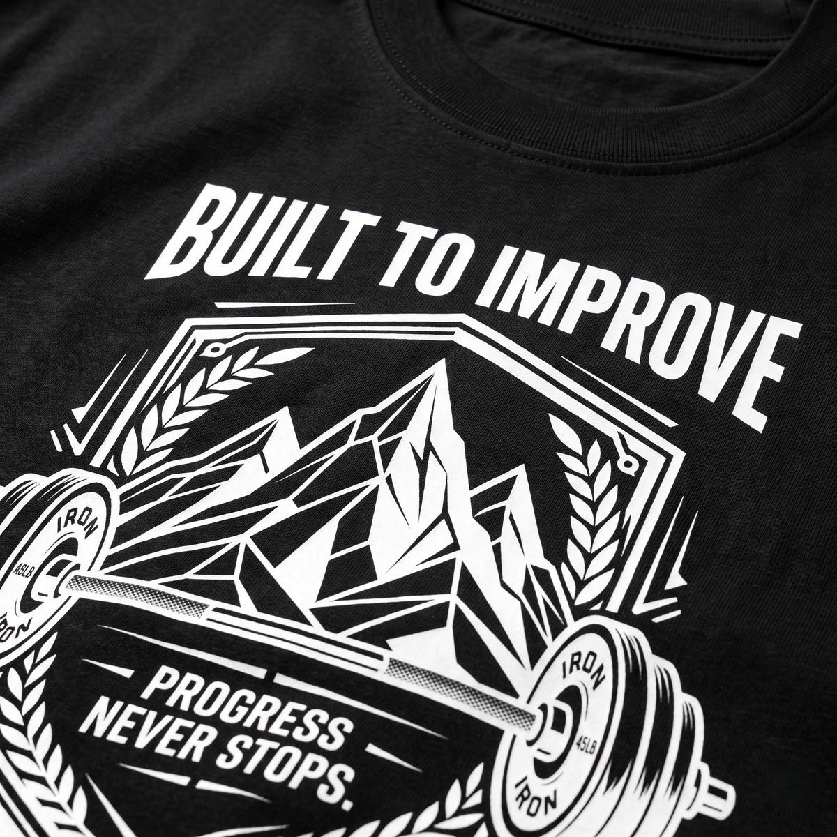 BUILD TO IMPROVE Oversized Gym T-Shirt for Men - Black