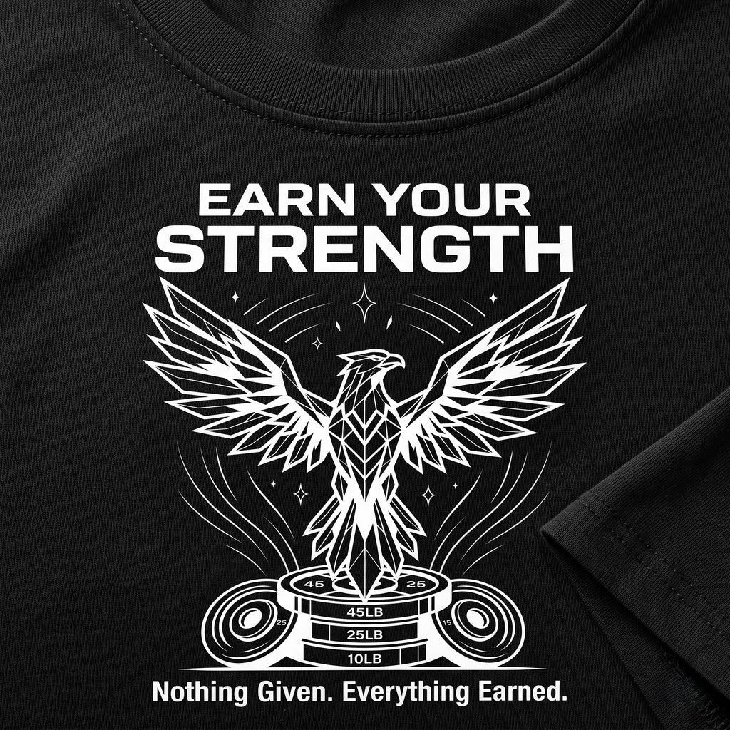 EARN YOUR STRENGTH Women's Gym T-Shirt - Black