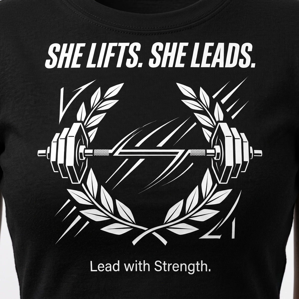 SHE LIFTS SHE LEADS Women's Crop Top - Black