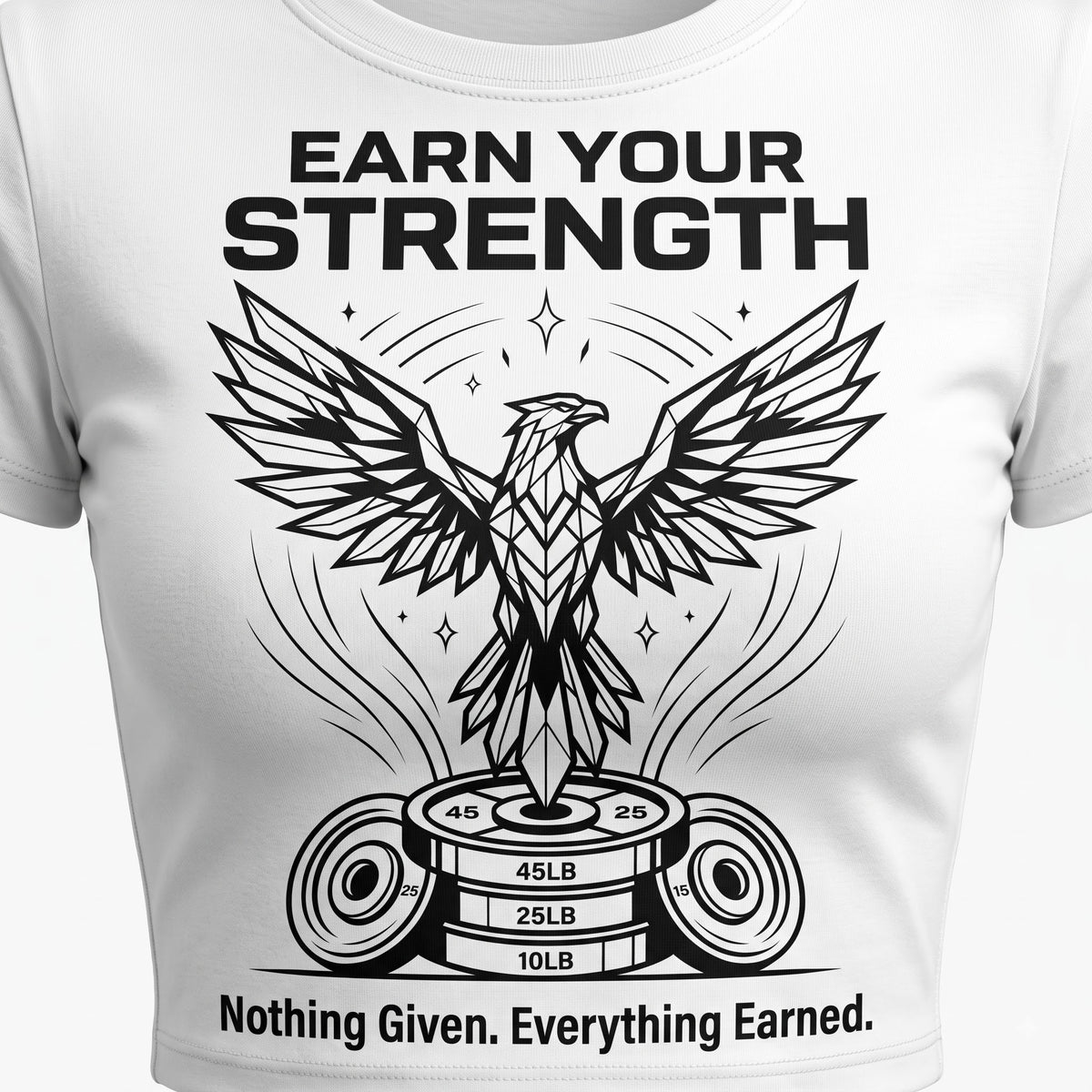 EARN YOUR STRENGTH Women's Crop Top - White