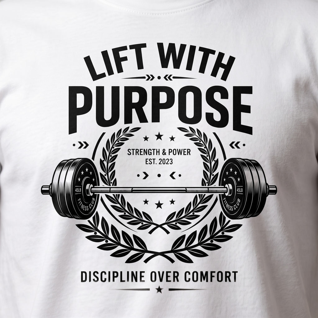 LIFT WITH PURPOSE Oversized Gym T-Shirt for Men - White