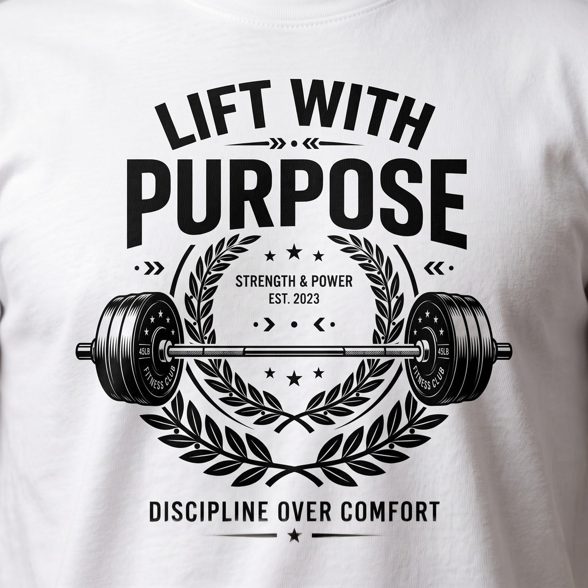 LIFT WITH PURPOSE Oversized Gym T-Shirt for Men - White
