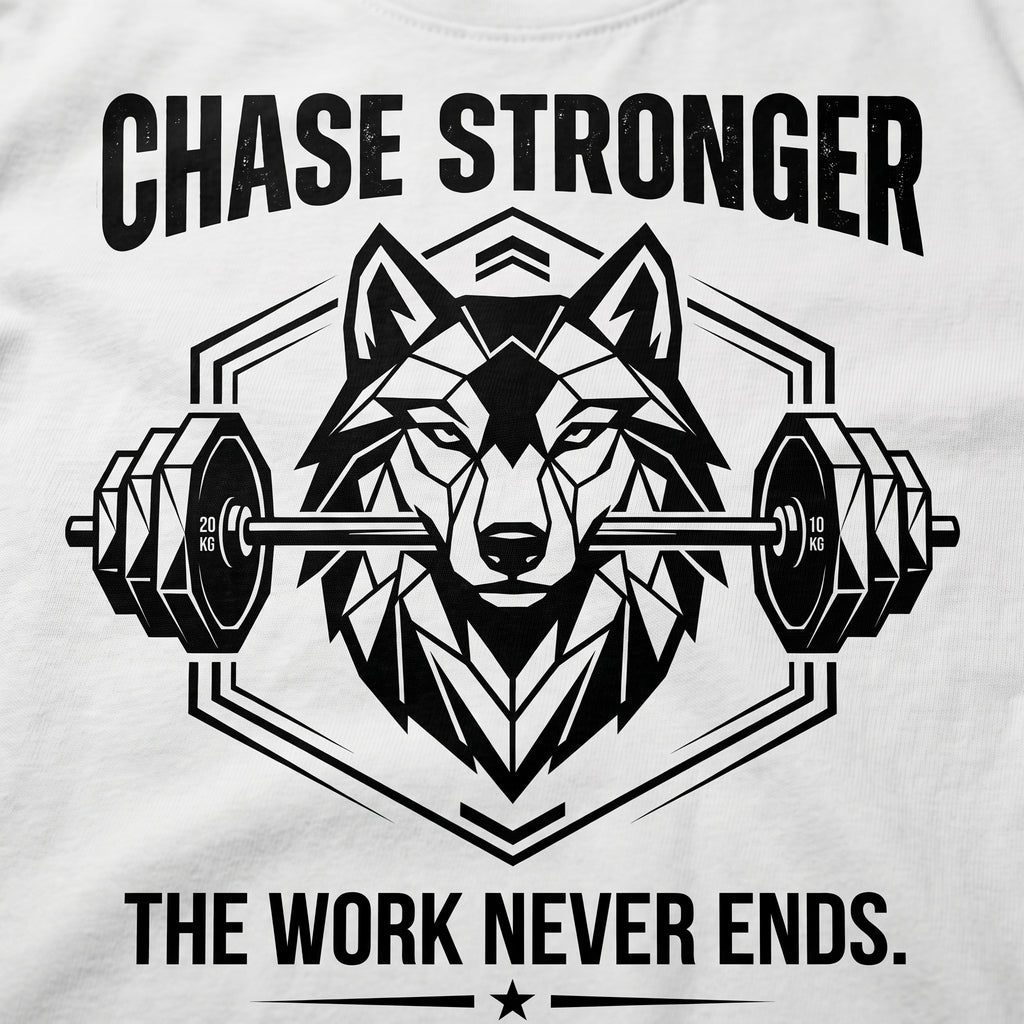 CHASE STRONGER Regular Fit Gym T-Shirt for Men - White