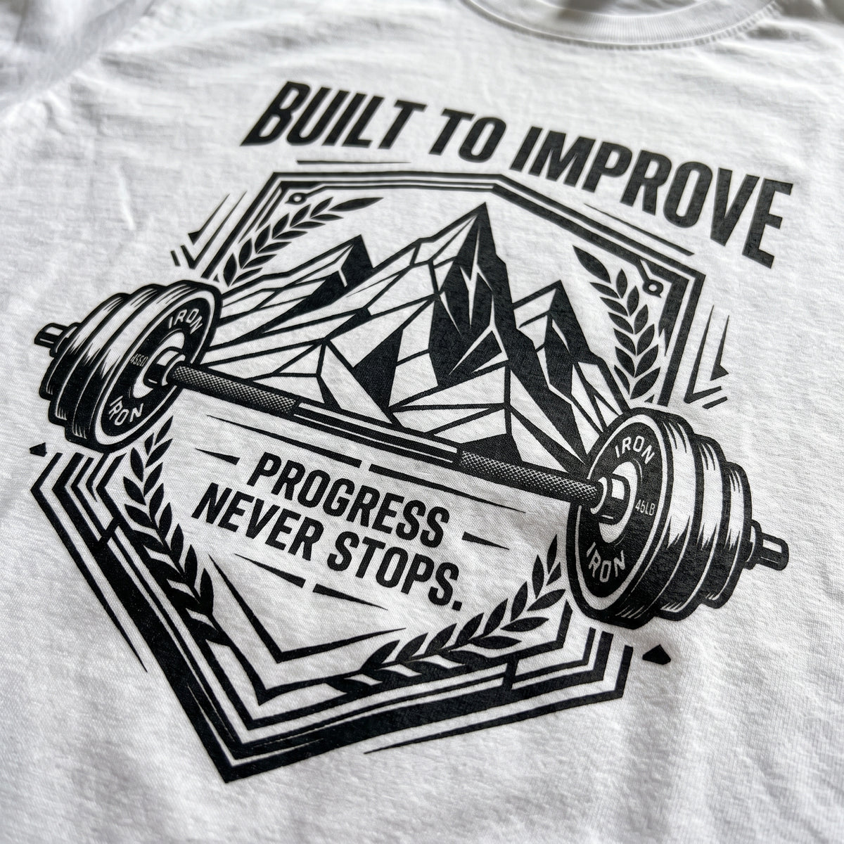 BUILD TO IMPROVE Regular Fit Gym T-Shirt for Men - White