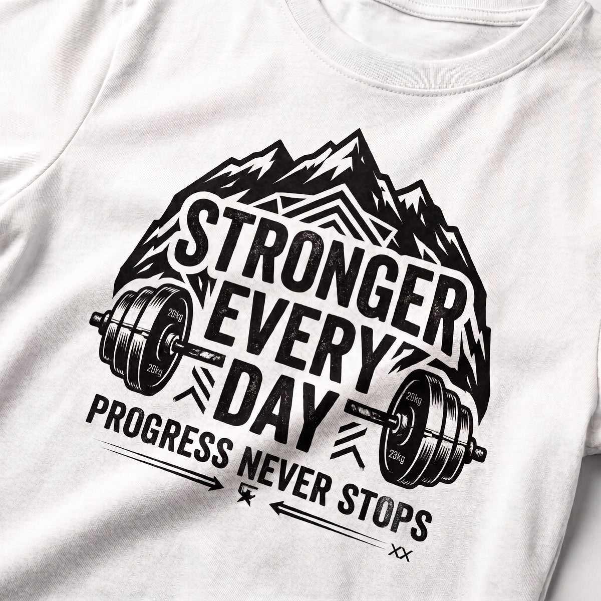 STRONGER EVERY DAY Regular Fit Gym T-Shirt for Men - White