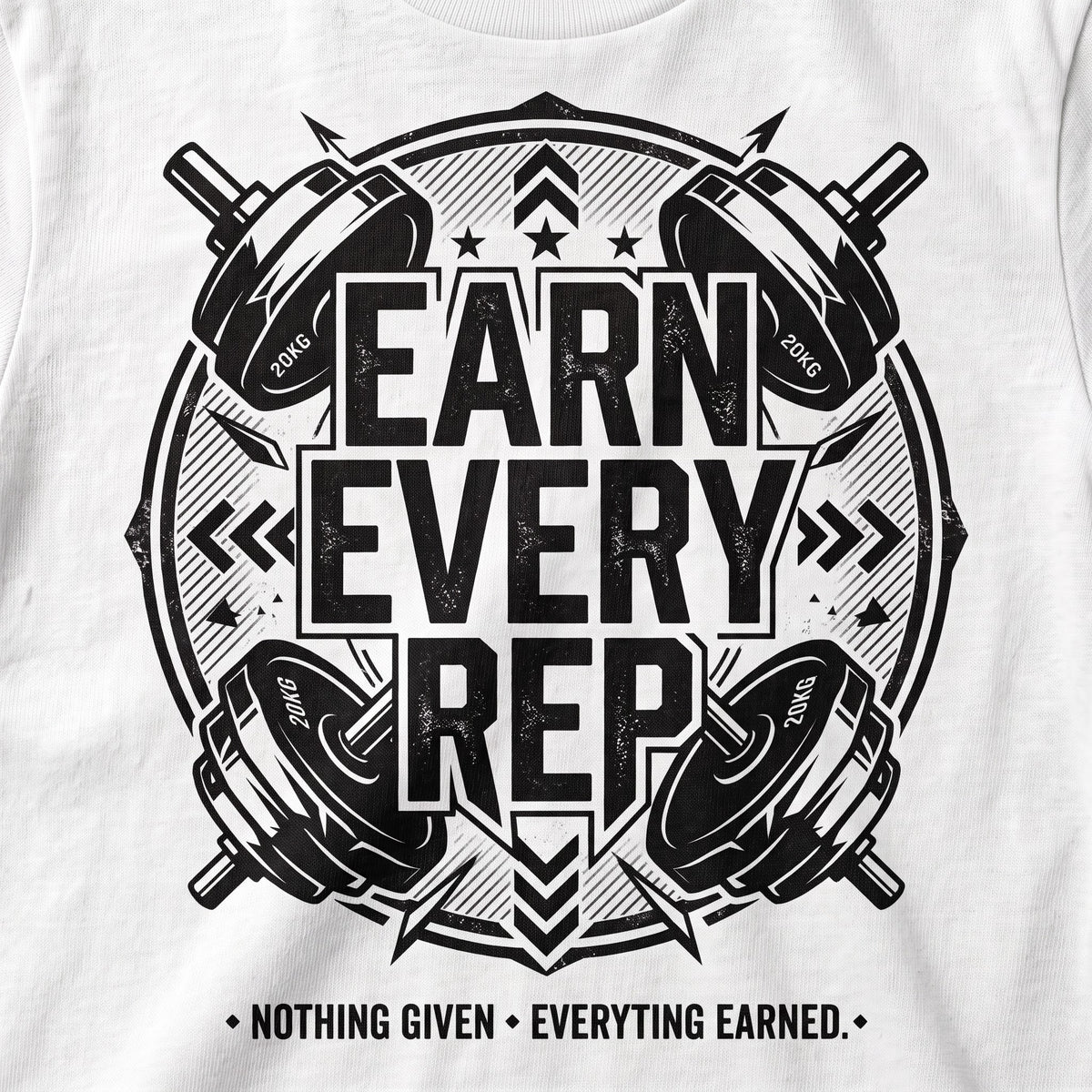 EARN EVERY REP Oversized Gym T-Shirt for Men - White