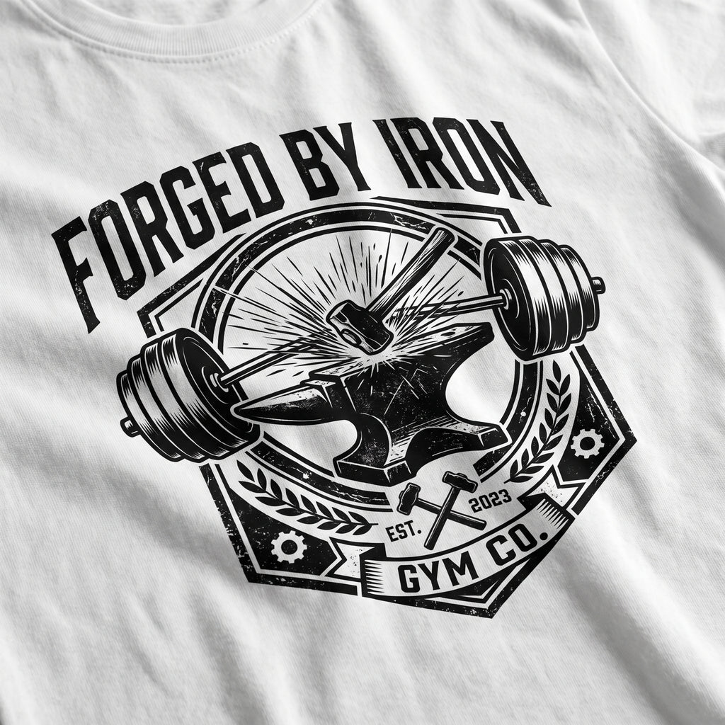 FORGED BY IRON Regular Fit Gym T-Shirt for Men - White