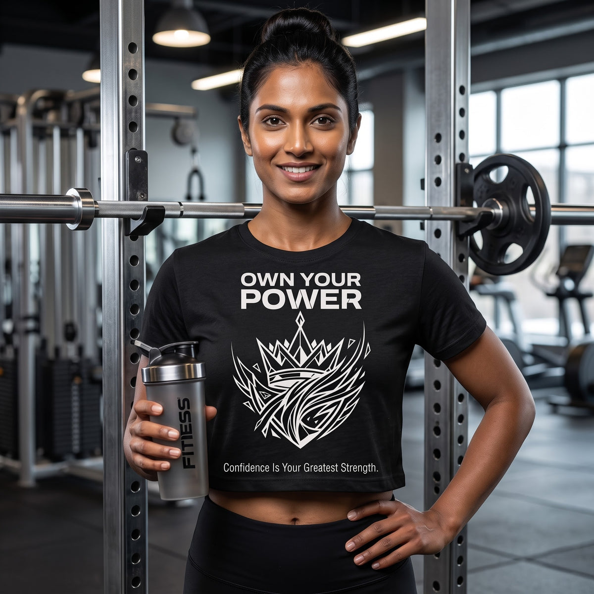 OWN YOUR POWER Women's Crop Top - Black