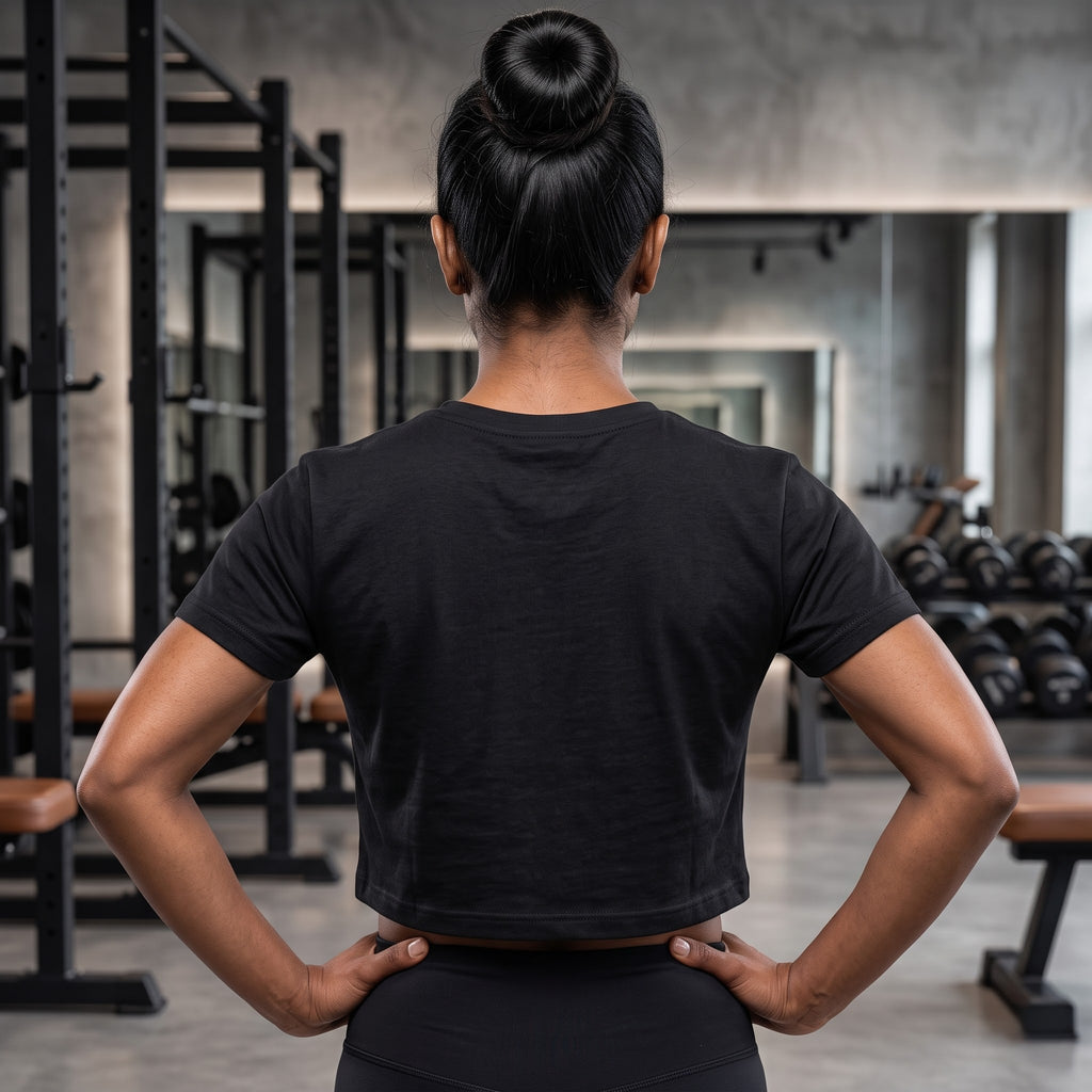 SHE LIFTS SHE LEADS Women's Crop Top - Black