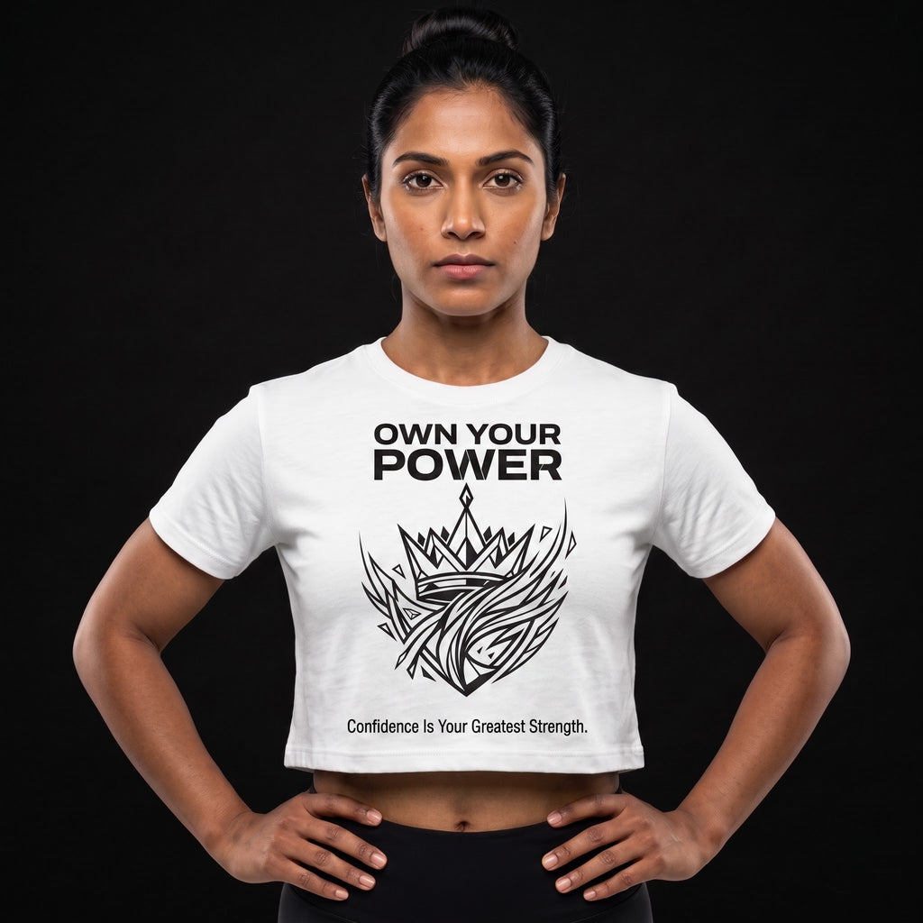 OWN YOUR POWER Women's Crop Top - White