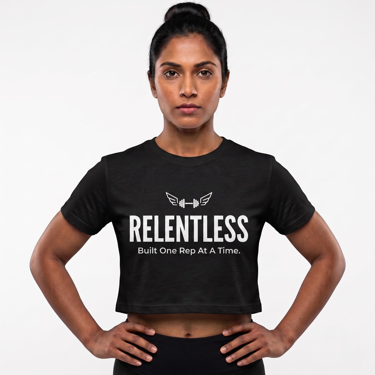 RELENTLESS DAY Women's Crop Top - Black
