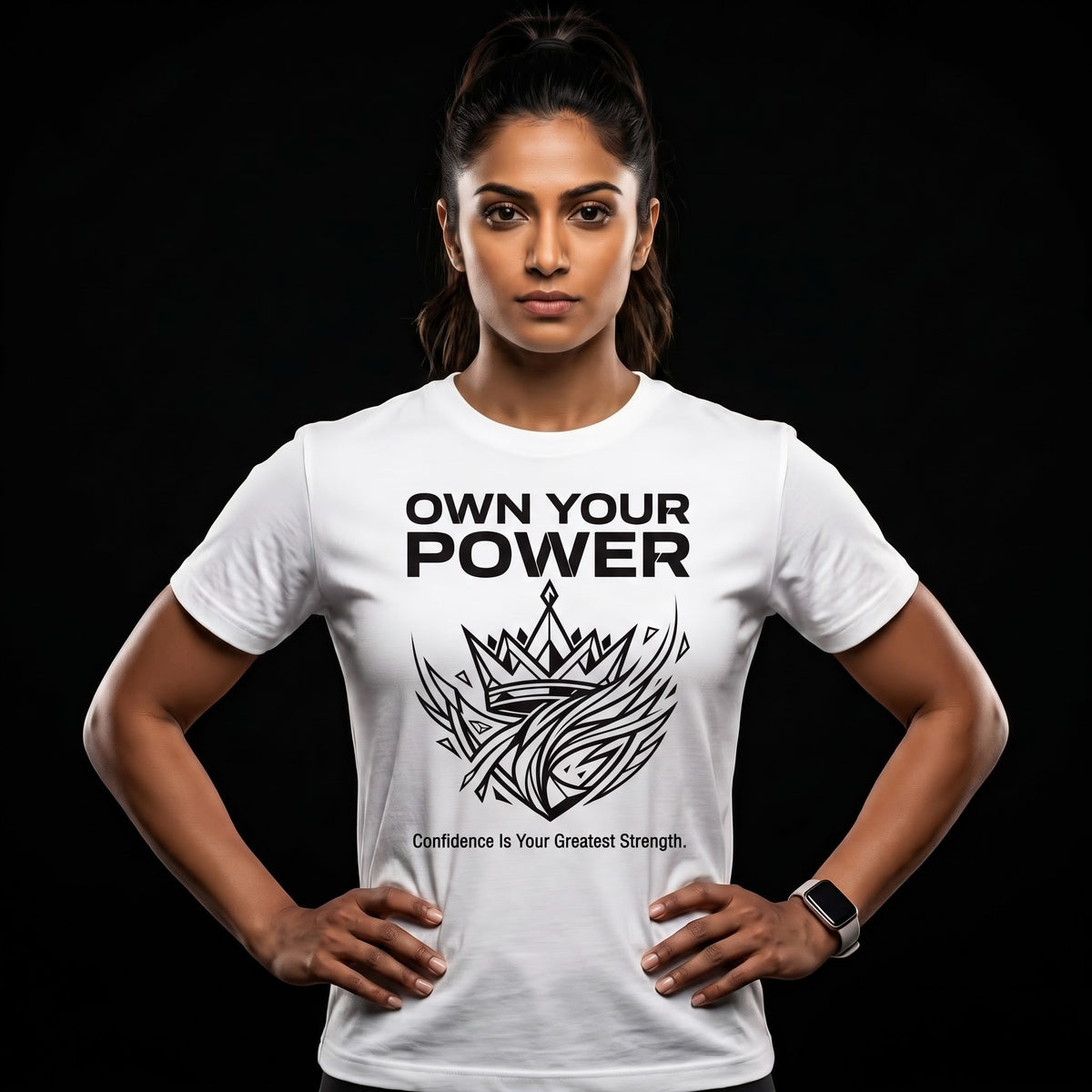 OWN YOUR POWER Women's Gym T-Shirt - White