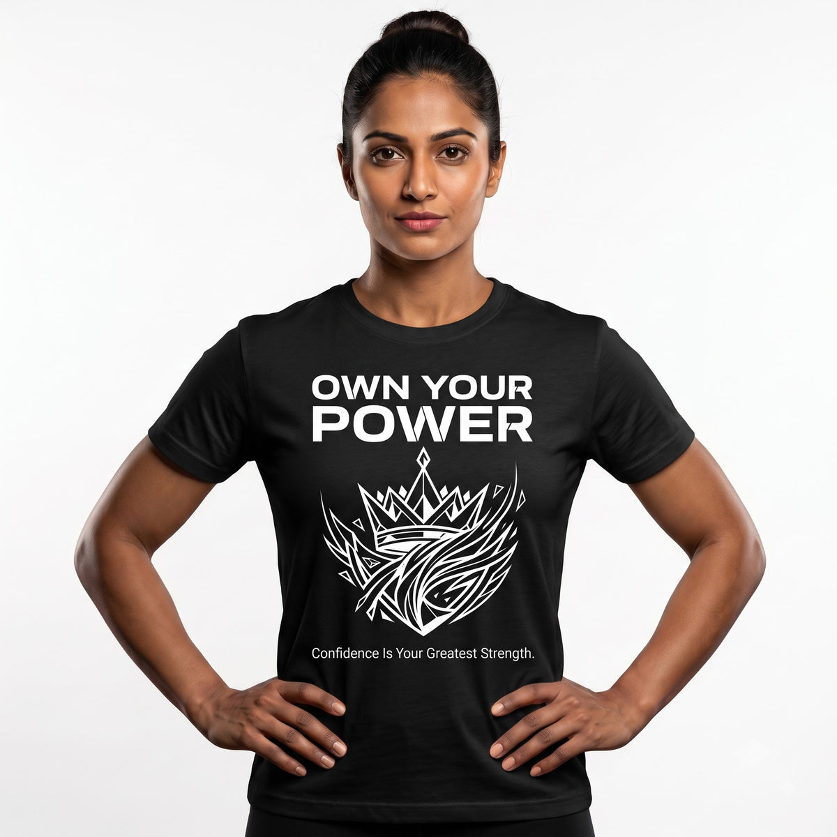 OWN YOUR POWER Women's Gym T-Shirt - Black