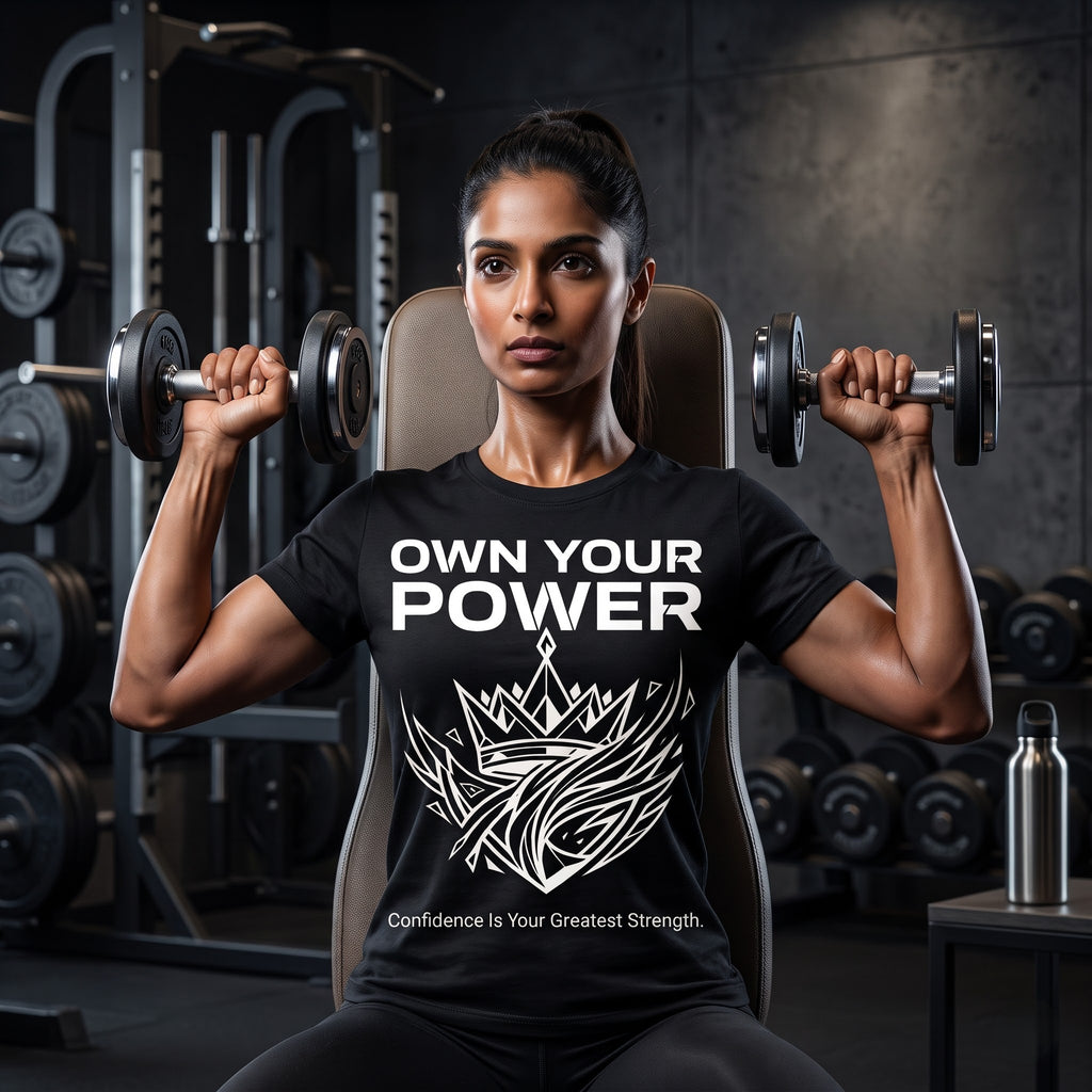OWN YOUR POWER Women's Gym T-Shirt - Black