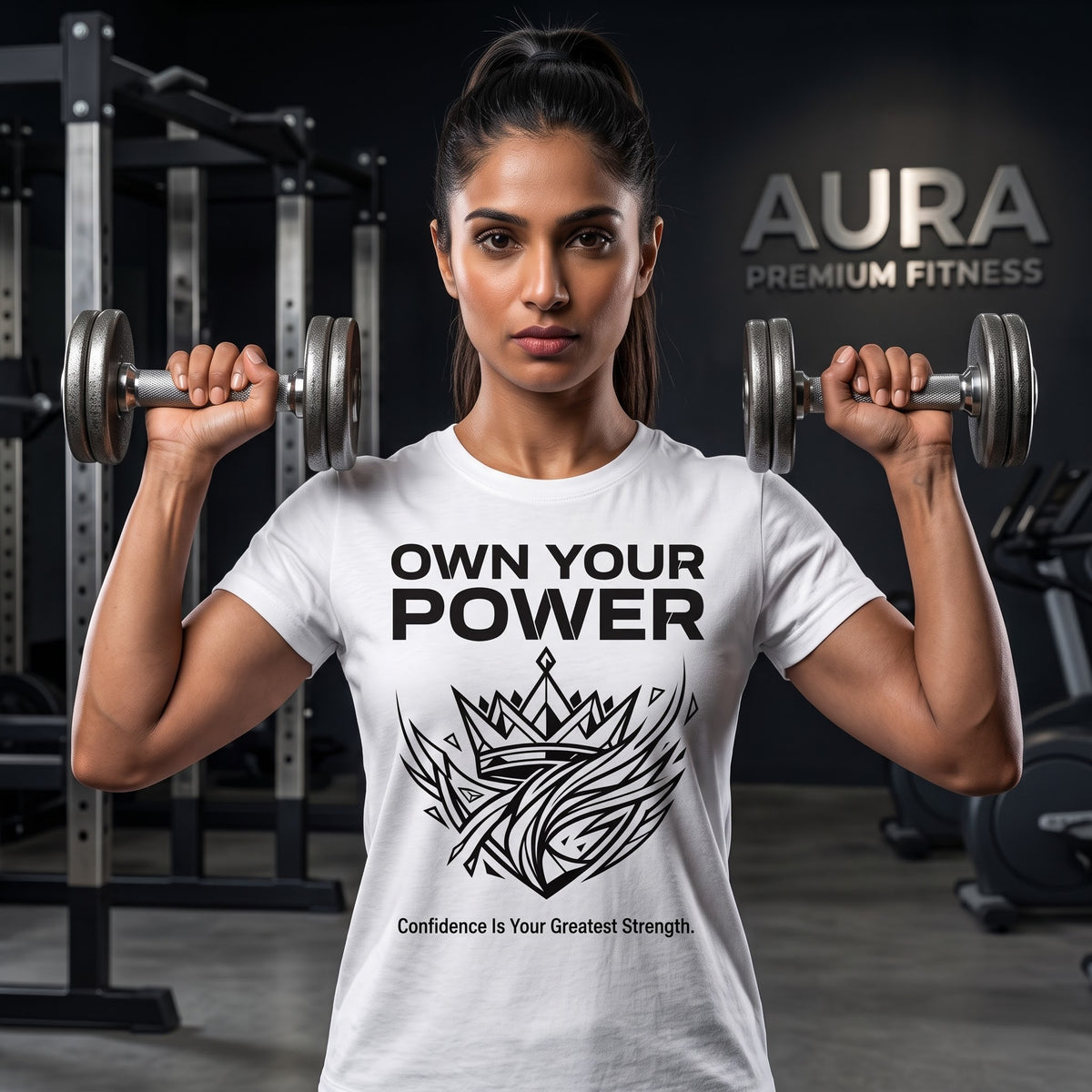 OWN YOUR POWER Women's Gym T-Shirt - White