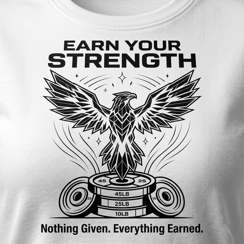 EARN YOUR STRENGTH Women's Gym T-Shirt - White